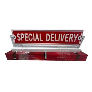 St. Nicholas Square Stocking Holder 19 Inches Red/White Merry & Bright & Special